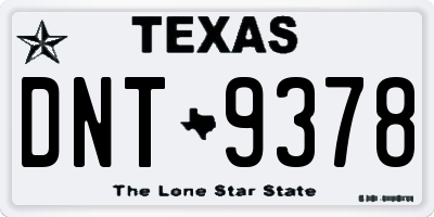 TX license plate DNT9378