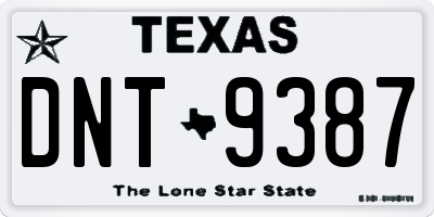 TX license plate DNT9387