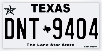 TX license plate DNT9404