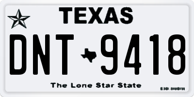 TX license plate DNT9418