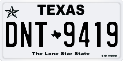 TX license plate DNT9419