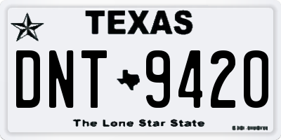 TX license plate DNT9420