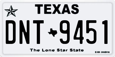 TX license plate DNT9451