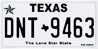 TX license plate DNT9463