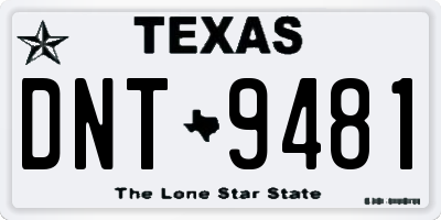 TX license plate DNT9481
