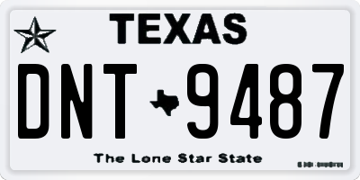 TX license plate DNT9487