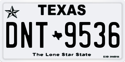 TX license plate DNT9536