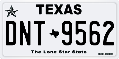 TX license plate DNT9562