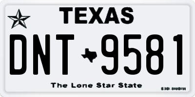 TX license plate DNT9581