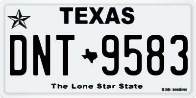 TX license plate DNT9583