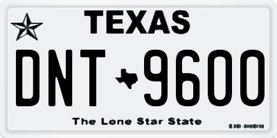 TX license plate DNT9600