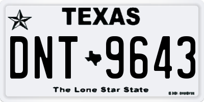 TX license plate DNT9643
