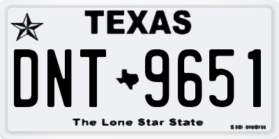 TX license plate DNT9651