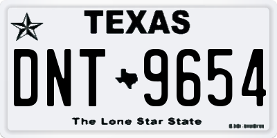 TX license plate DNT9654