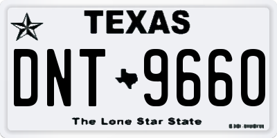 TX license plate DNT9660