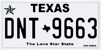TX license plate DNT9663