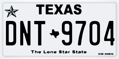 TX license plate DNT9704