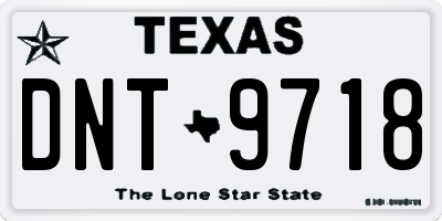 TX license plate DNT9718