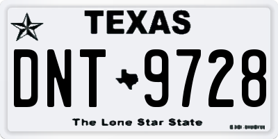 TX license plate DNT9728