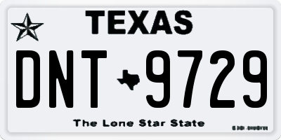 TX license plate DNT9729