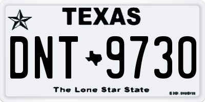 TX license plate DNT9730