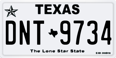 TX license plate DNT9734