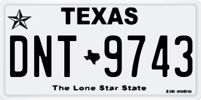 TX license plate DNT9743