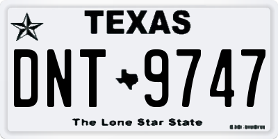 TX license plate DNT9747