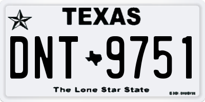 TX license plate DNT9751