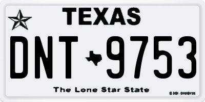 TX license plate DNT9753