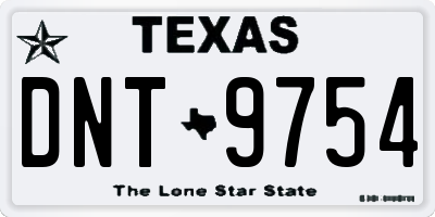 TX license plate DNT9754