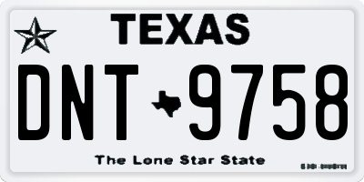 TX license plate DNT9758