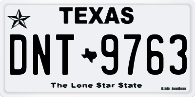 TX license plate DNT9763