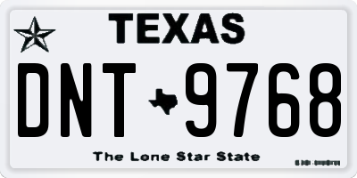 TX license plate DNT9768
