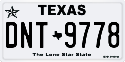TX license plate DNT9778