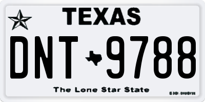 TX license plate DNT9788