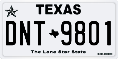 TX license plate DNT9801