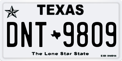 TX license plate DNT9809