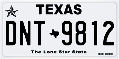 TX license plate DNT9812
