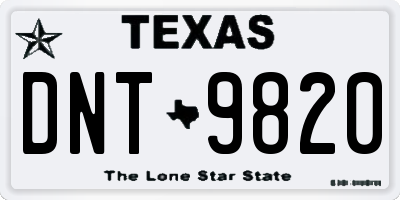 TX license plate DNT9820
