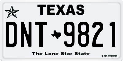 TX license plate DNT9821