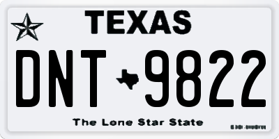 TX license plate DNT9822