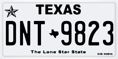 TX license plate DNT9823