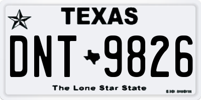 TX license plate DNT9826
