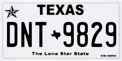 TX license plate DNT9829