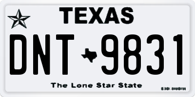 TX license plate DNT9831
