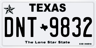 TX license plate DNT9832