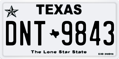 TX license plate DNT9843