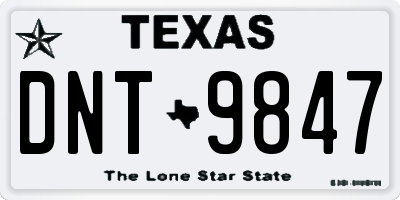 TX license plate DNT9847
