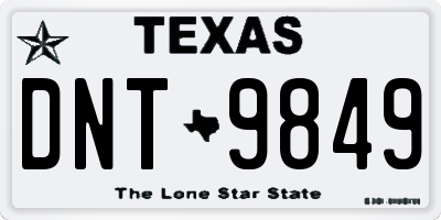 TX license plate DNT9849